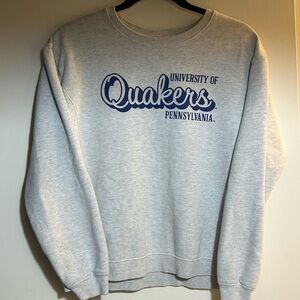 University of Pennsylvania Quakers Crewneck Sweatshirt Gray Ivy League Medium